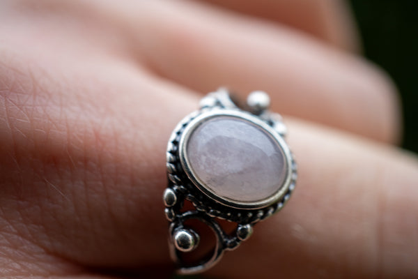 Bague avec quartz rose