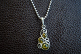 925 silver pendant with green amber from the Baltic Sea