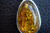 925 Silver Pendant with Baltic Sea Cognac Amber