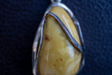 925 Silver Pendant with Natural Yellow Amber from the Baltic Sea