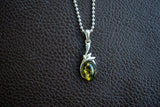 925 Silver Pendant with Green Baltic Amber