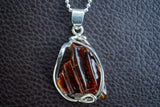 Cognac Amber Honeycomb Pendant – Natural Elegance