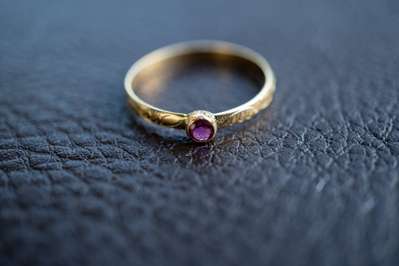 18K gold and pink tourmaline ring