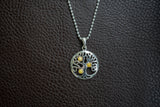 Pendentif Arbre de Vie en Argent 925 avec Ambre Jaune Naturel de la Mer Baltique