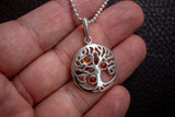 Pendentif Arbre de Vie en Argent 925 avec Ambre Cognac Naturel de la Mer Baltique