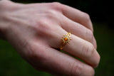 Bague forme soleil en argent vermeil 925 (Petite)