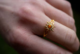 Sonnenförmiger Ring aus 925er Vermeil-Silber (klein)