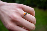 Bague avec ambre en forme de coccinelle