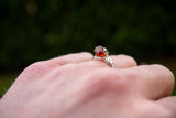 Bague avec ambre en forme de coccinelle