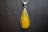 Pendentif en Argent 925 avec Ambre Jaune de la Mer Baltique