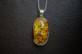 925 Silver Pendant with Oval Yellow Amber from the Baltic Sea