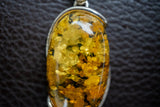 925 Silver Pendant with Oval Yellow Amber from the Baltic Sea