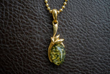 Vermeil Pendant with Green Baltic Amber