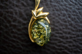 Vermeil Pendant with Green Baltic Amber