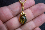 Vermeil Pendant with Green Baltic Amber