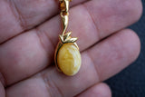 Vermeil Pendant with Yellow Amber from the Baltic Sea