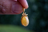 Vermeil Pendant with Yellow Amber from the Baltic Sea