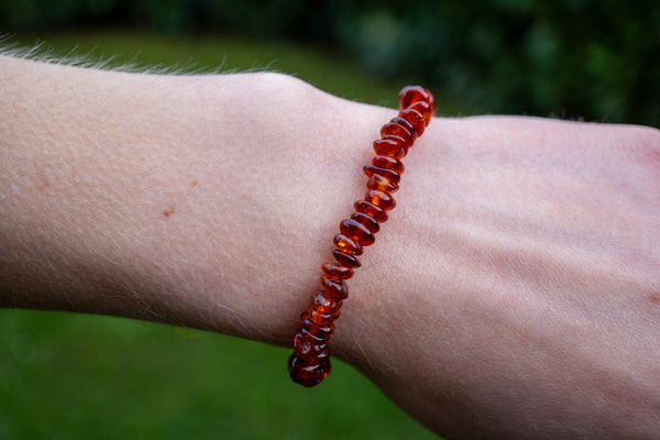 Bracelet perles d'Ambre Cognac