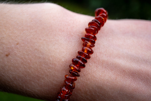 Bracelet perles d'Ambre Cognac