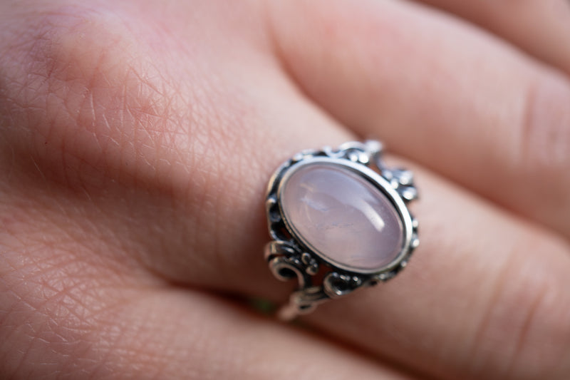 Bague avec quartz rose