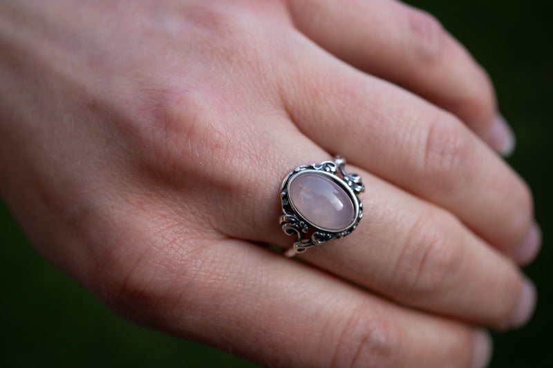 Bague avec quartz rose