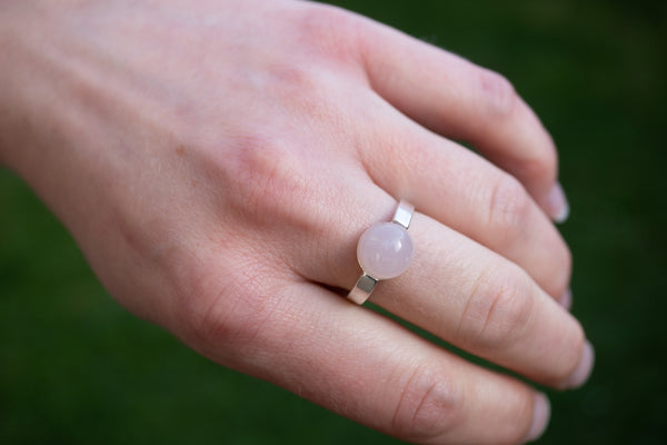 Bague avec quartz rose