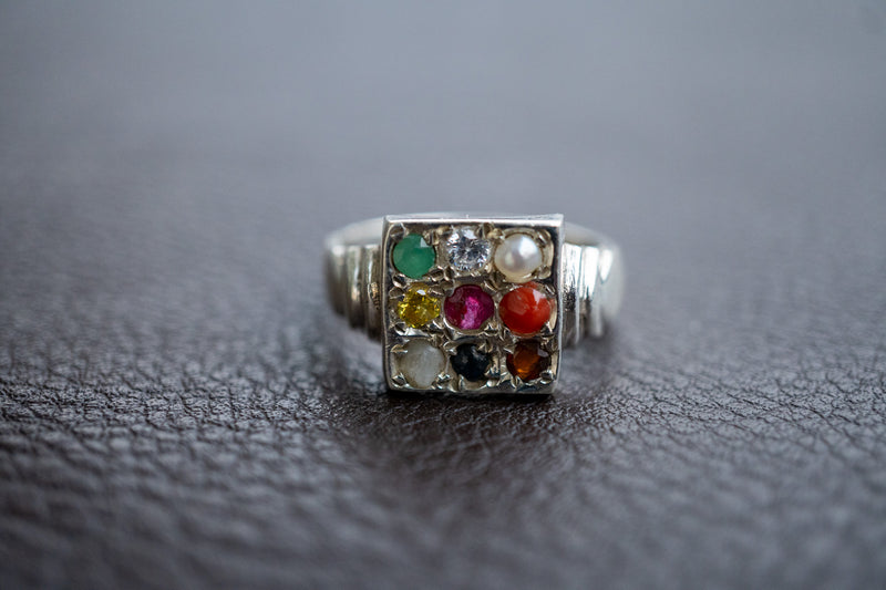 Navaratna Ring in 925 Silver