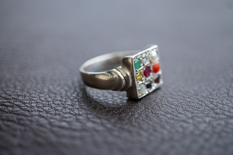 Navaratna Ring in 925 Silver