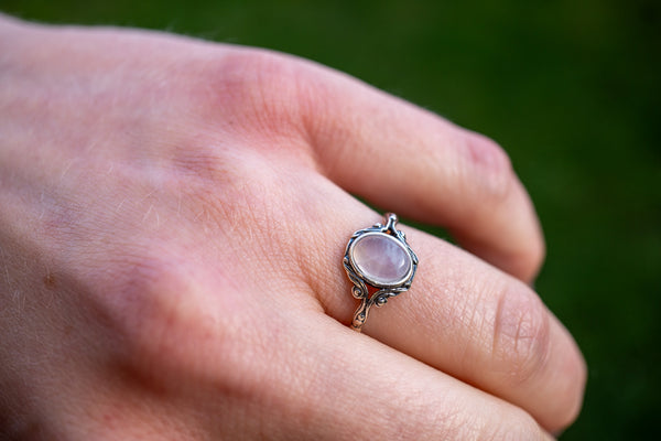 Bague avec quartz rose