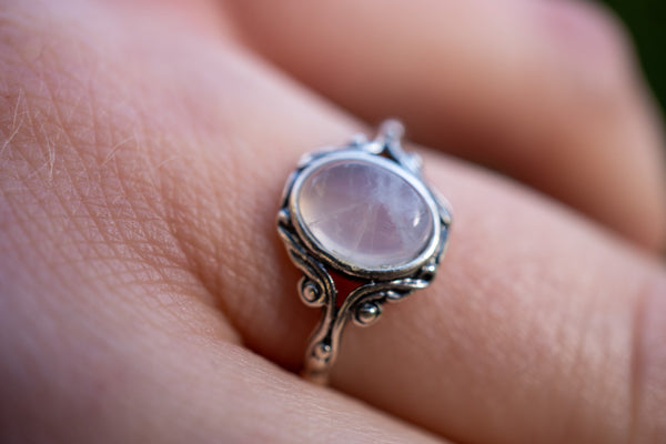 Bague avec quartz rose